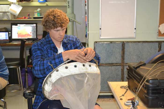 Jesse Preparing Zooplankton Net