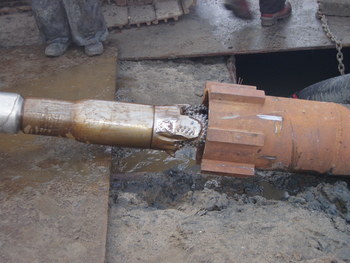 Drilling with the 12 inch casing installed