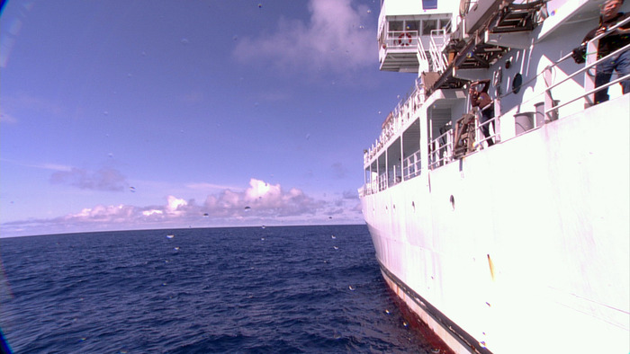 View of RV Thompson from ROV ROPOS